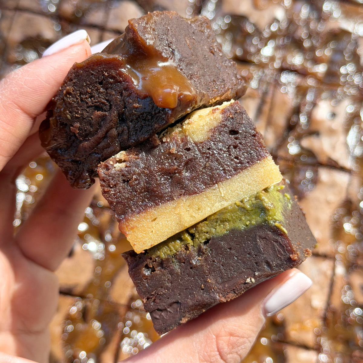 Salted Caramel · Brookie · Pistachio Kunafah