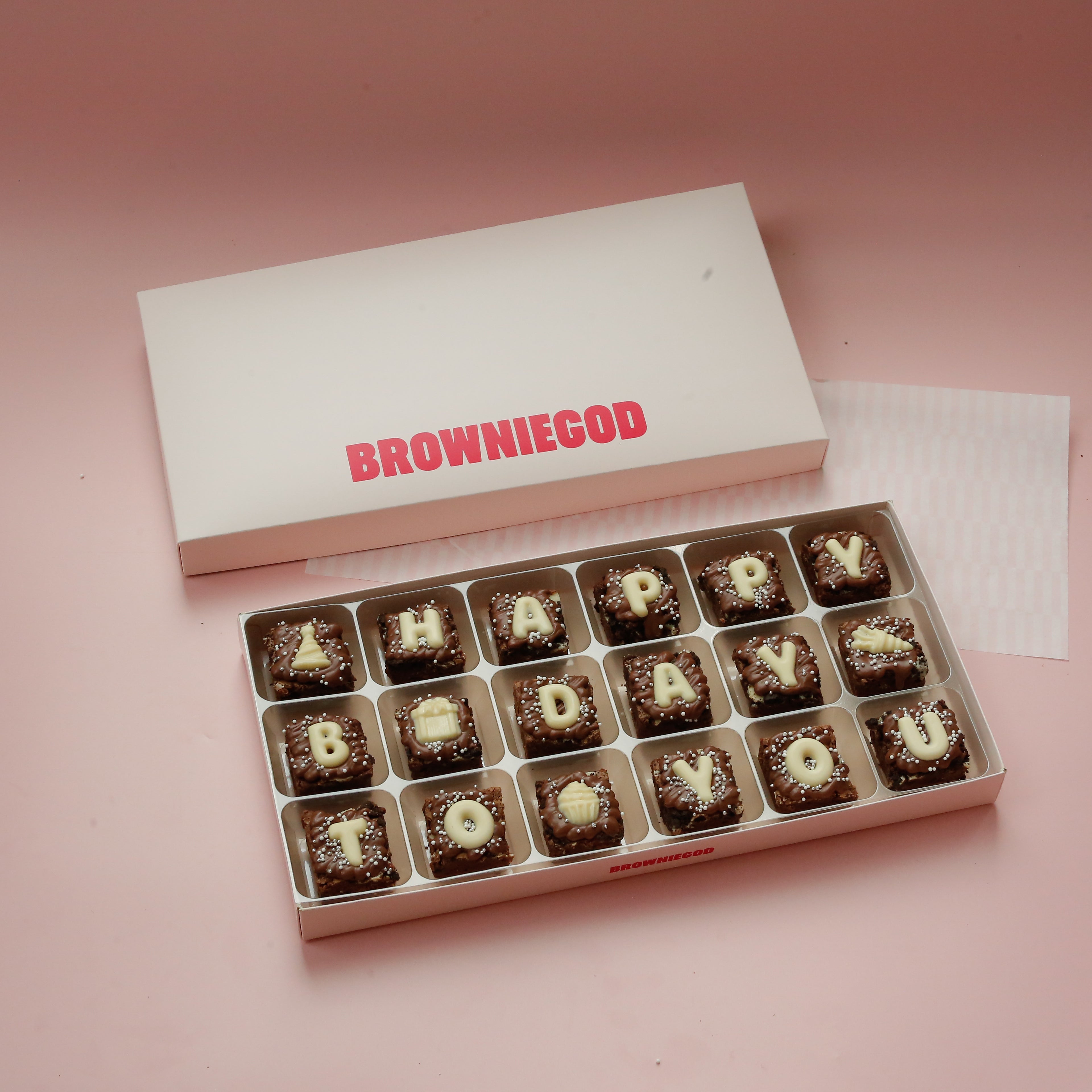 HAPPY BIRTHDAY BROWNIES - BOX OF 18 (REACHDESK)