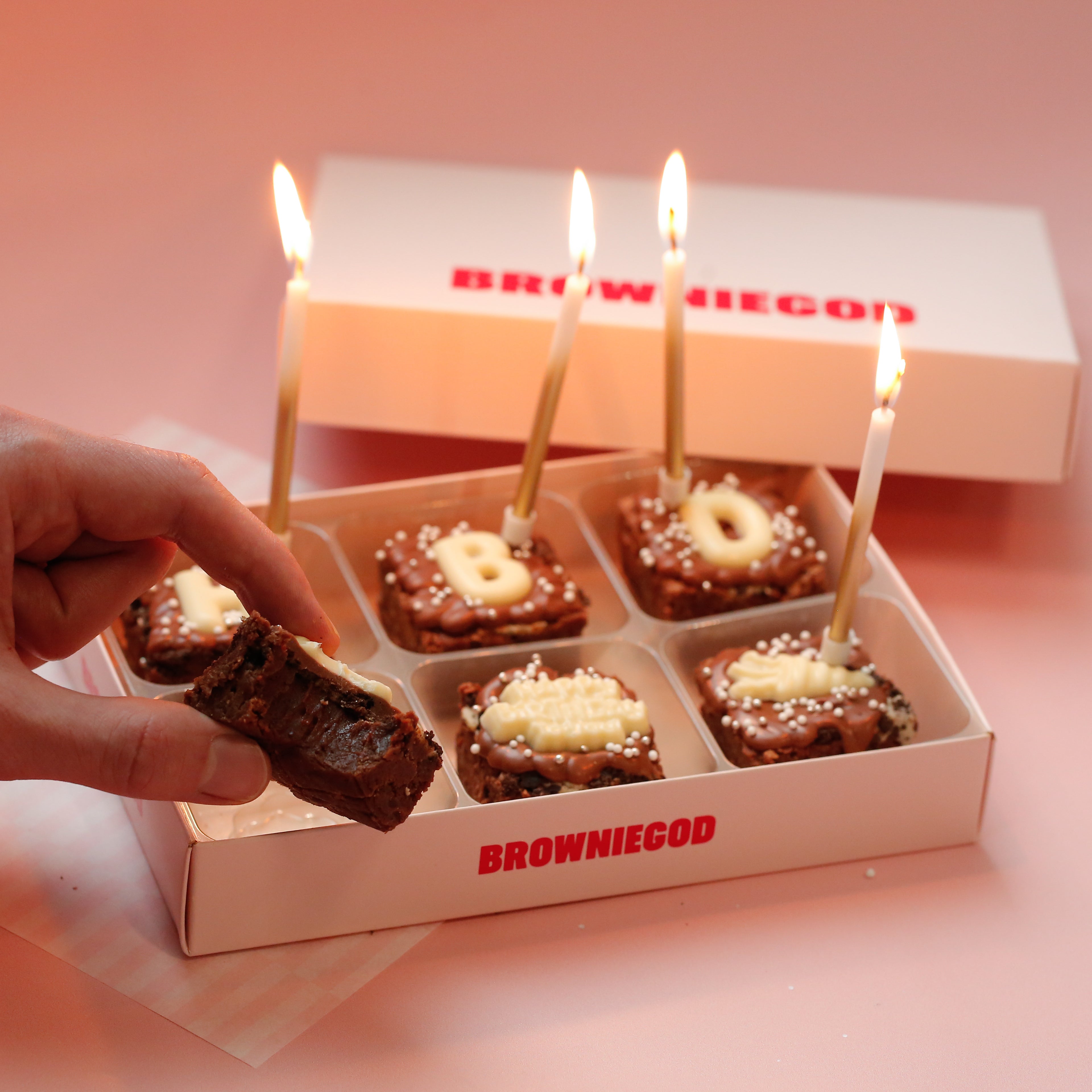 HAPPY BIRTHDAY BROWNIES - BOX OF 6 (REACHDESK)