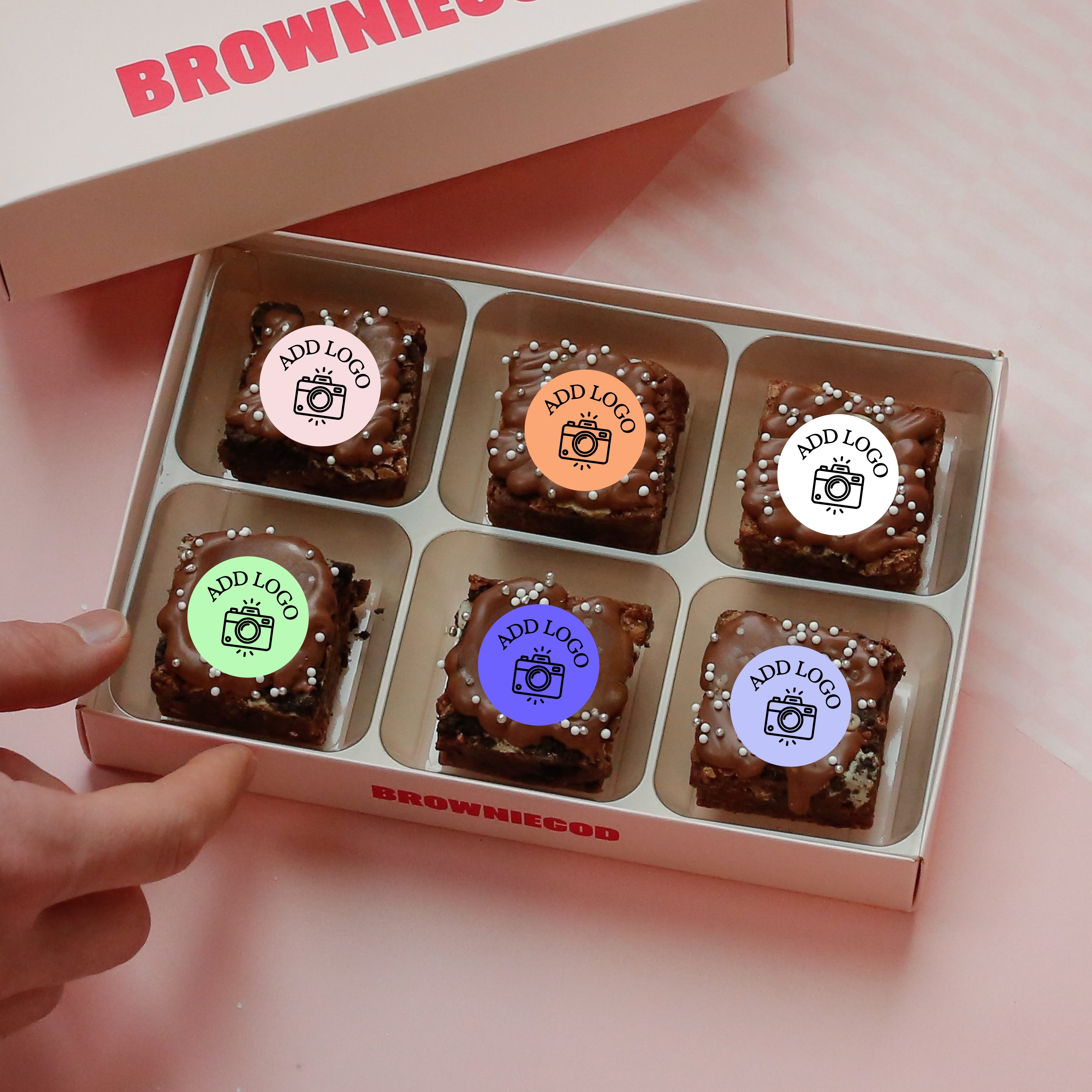 MULTIPLE LOGO BROWNIES - BOX OF 6 (REACHDESK)