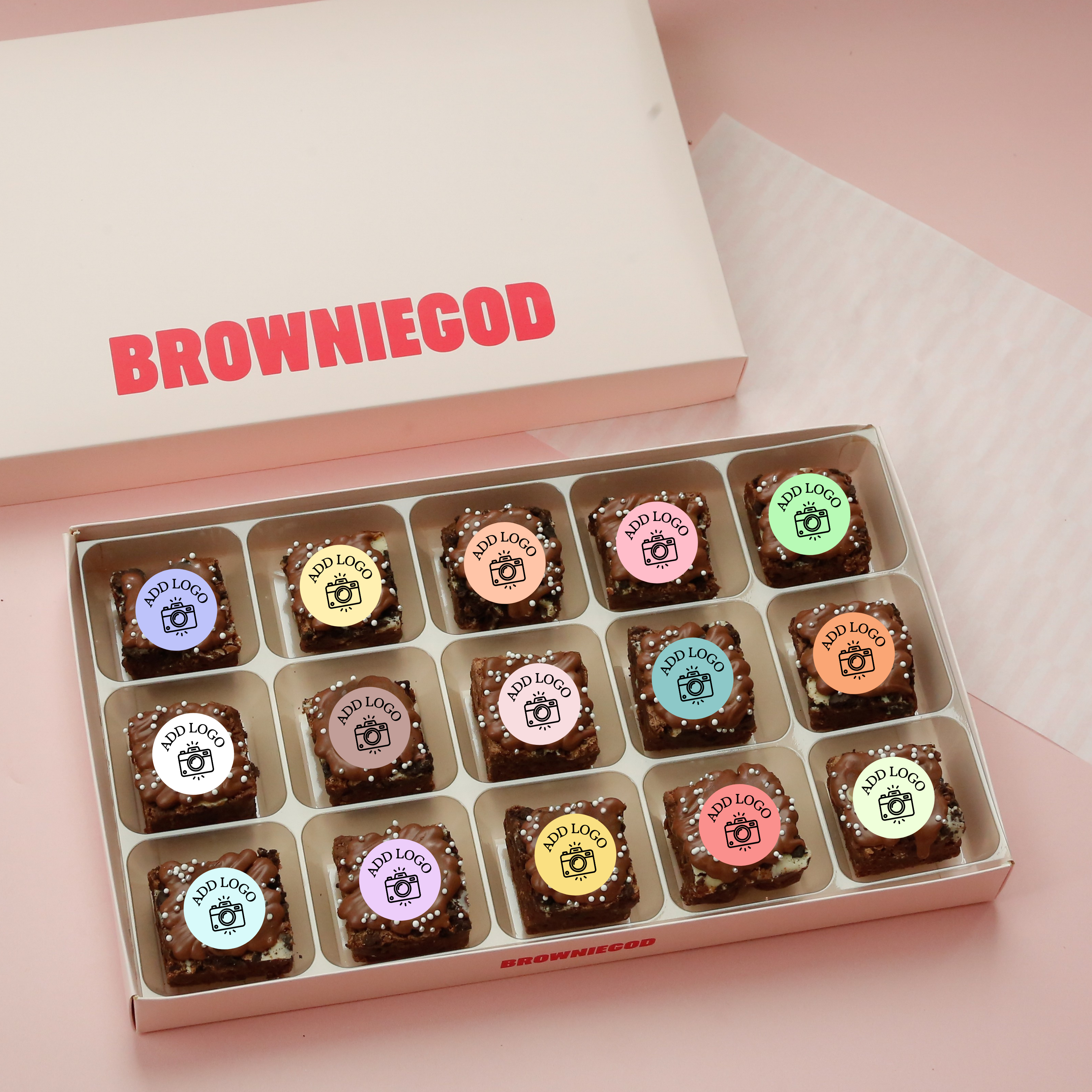 MULTIPLE LOGO BROWNIES - BOX OF 15 (REACHDESK)