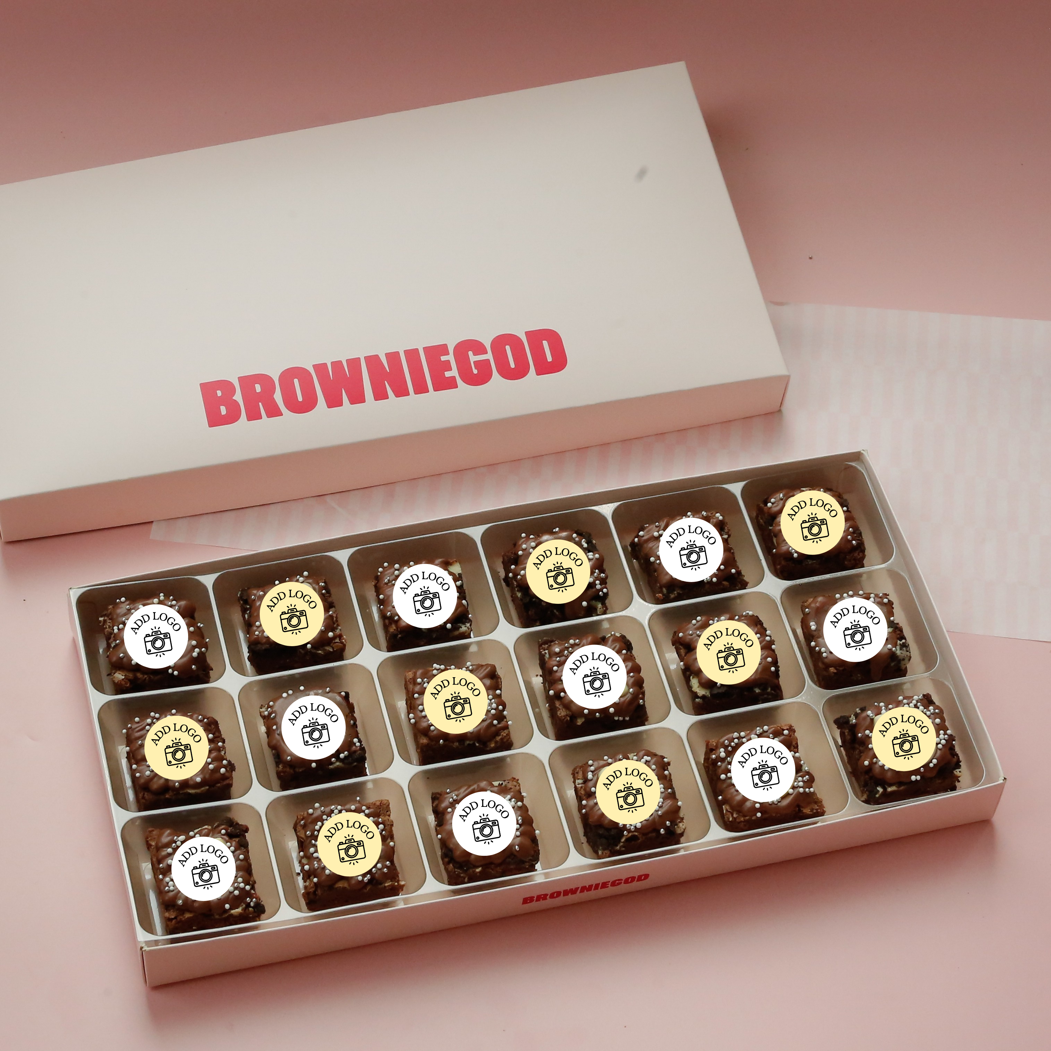 MULTIPLE LOGO BROWNIES - BOX OF 18 (REACHDESK)