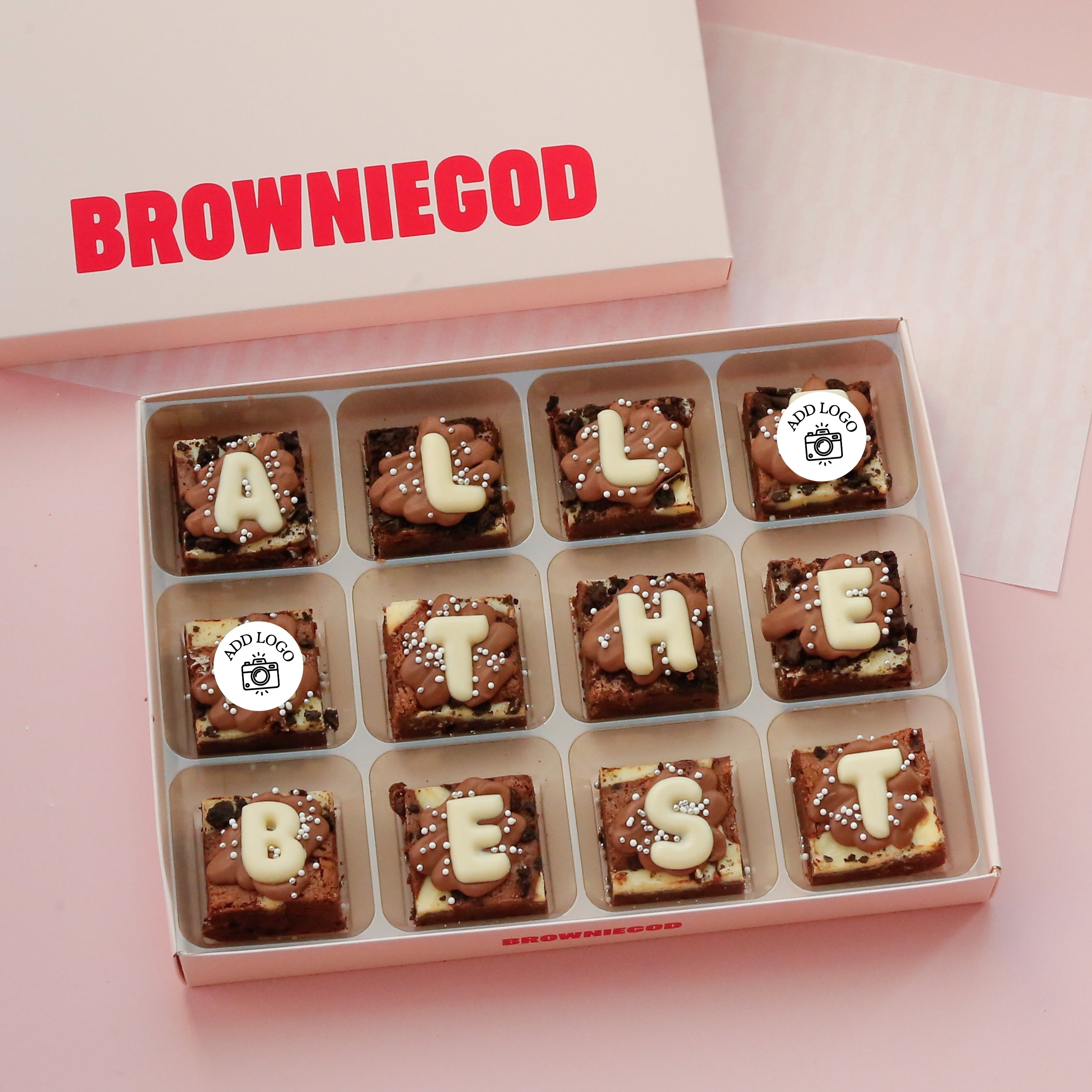 ADD MESSAGE & LOGO BROWNIES - BOX OF 12 (REACHDESK)