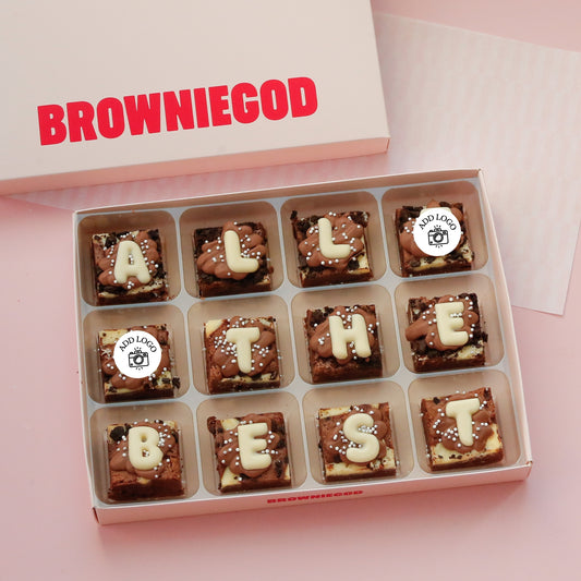 ADD MESSAGE & LOGO BROWNIES - BOX OF 12 (REACHDESK)