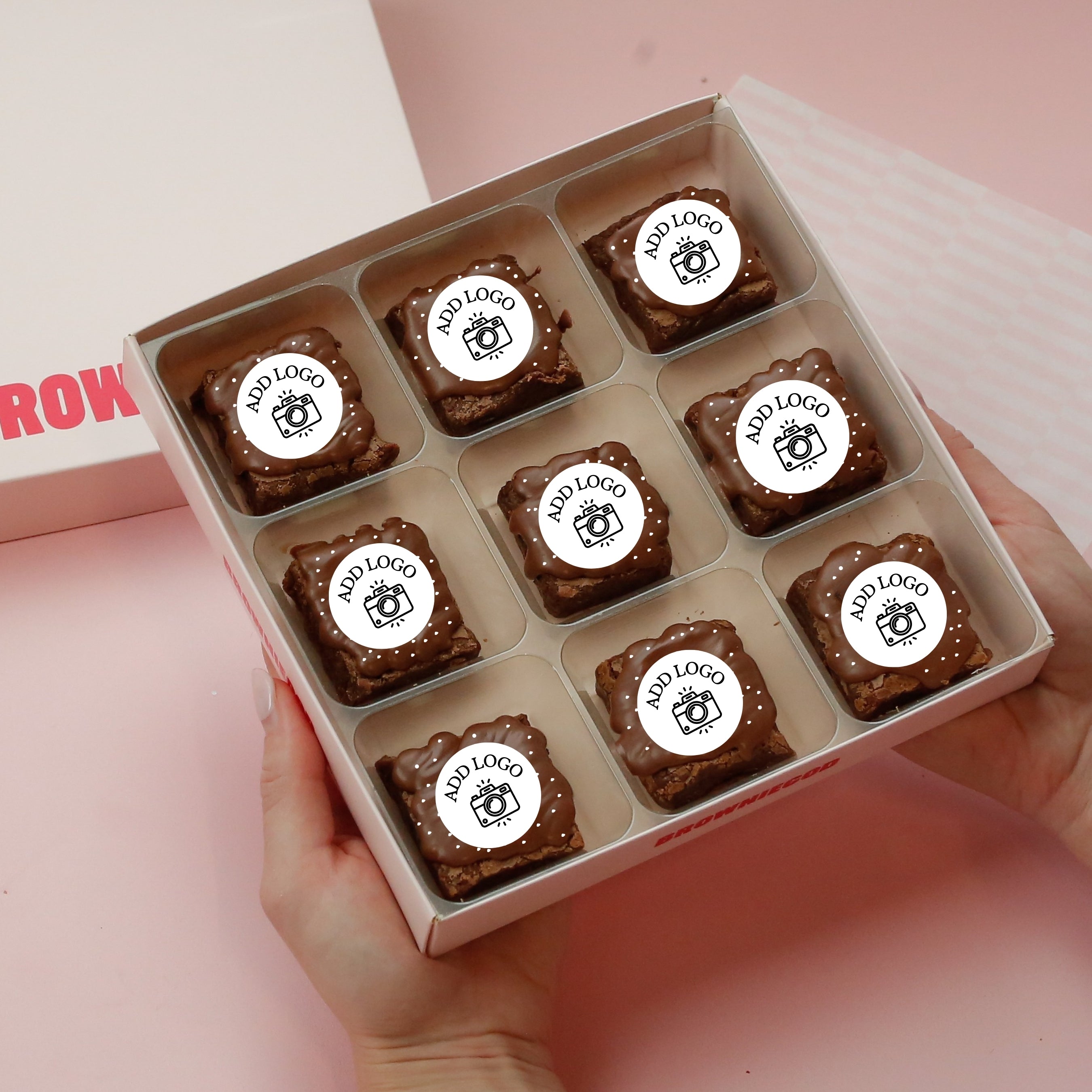 PERSONALISED LOGO BROWNIES - BOX OF 9 (REACHDESK)