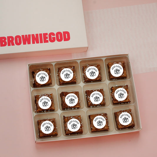 PERSONALISED LOGO BROWNIES - BOX OF 12 (REACHDESK)