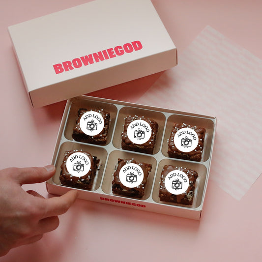 PERSONALISED LOGO BROWNIES - BOX OF 6 (REACHDESK)